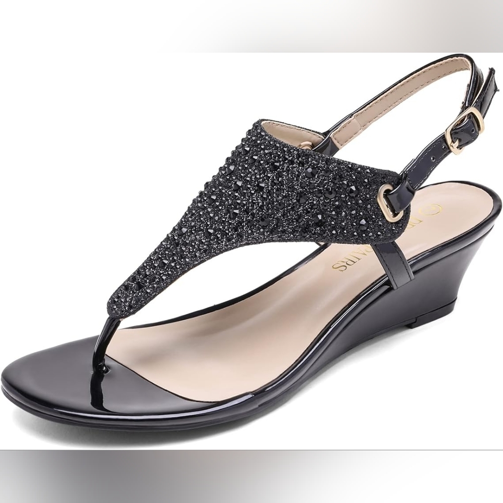 NWOT Womens Aditi Low Wedge Dress Sandals